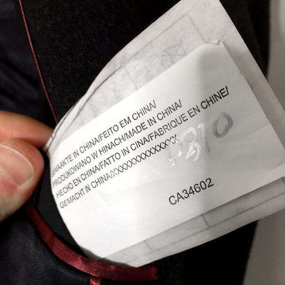 Men's Mario Serrani 90% Virgin Wool & 10% Cashmere Classic Black Coat - Picture 12 of 12